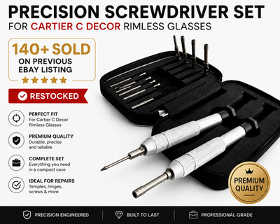 NEW! Precision Screwdriver Set for Cartier C decor Rimless Sunglasses Glasses