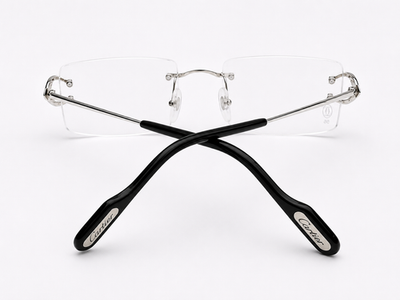 NEW Authentic Cartier CT0344O Silver Geometric Eyeglasses