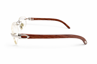 Luxury Vintage Cartier Bubinga Wood Eyewear – Authentic – Made in France