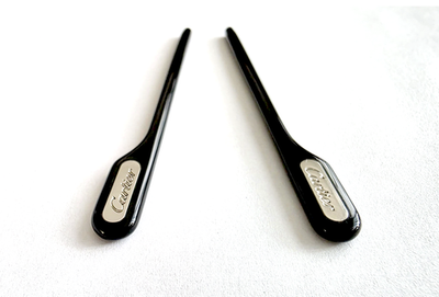 Authentic Cartier Silver/Black Temple Tips Replacement for Cartier Glasses Pair