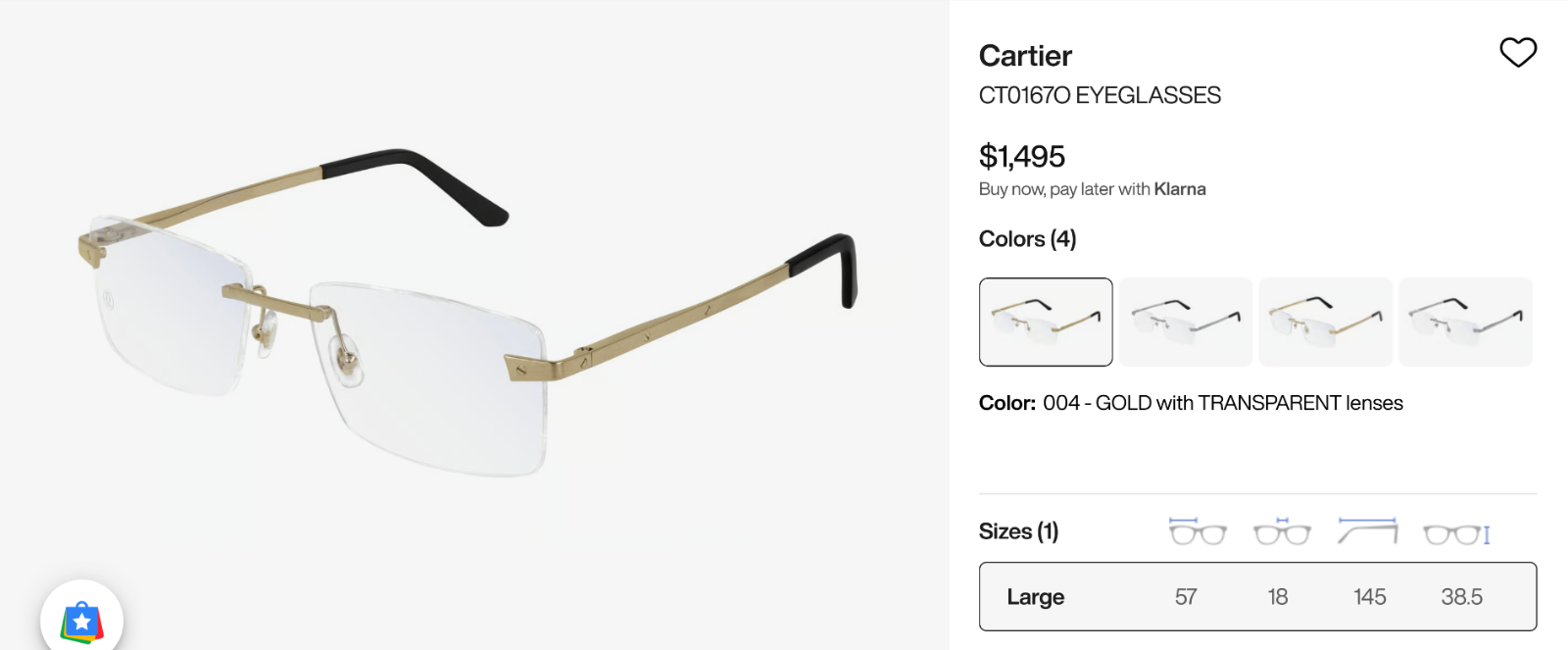 Authentic Cartier CT0167O Gold Eyeglasses Parts – Replacement