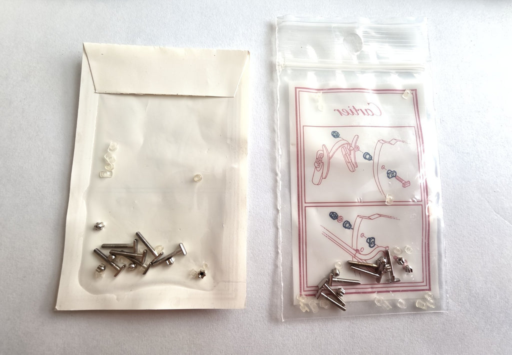 NEW! Auth Curved Rectangle Cartier Screws Full Set - Gold