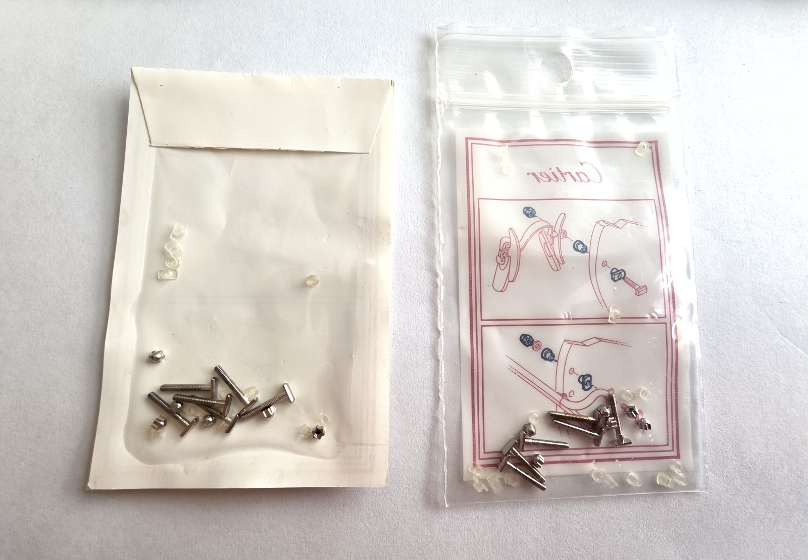 NEW! Auth Curved Rectangle Cartier Screws Full Set - Gold