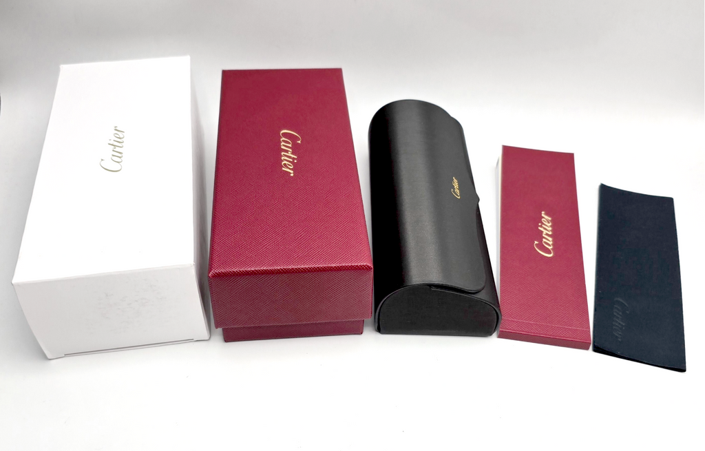 Authentic Cartier Glasses Packaging Set Large Box Case Cloth Certificate