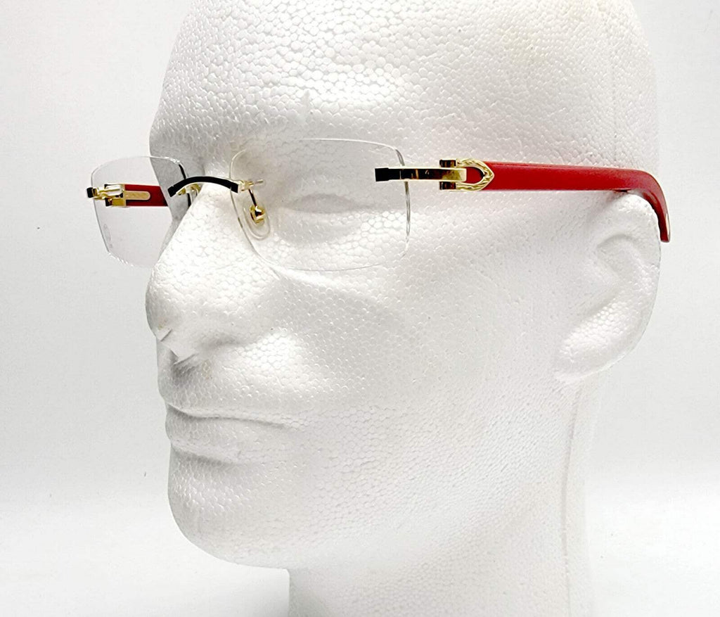 NEW! Cartier Red Wood Gold Glasses CT00520