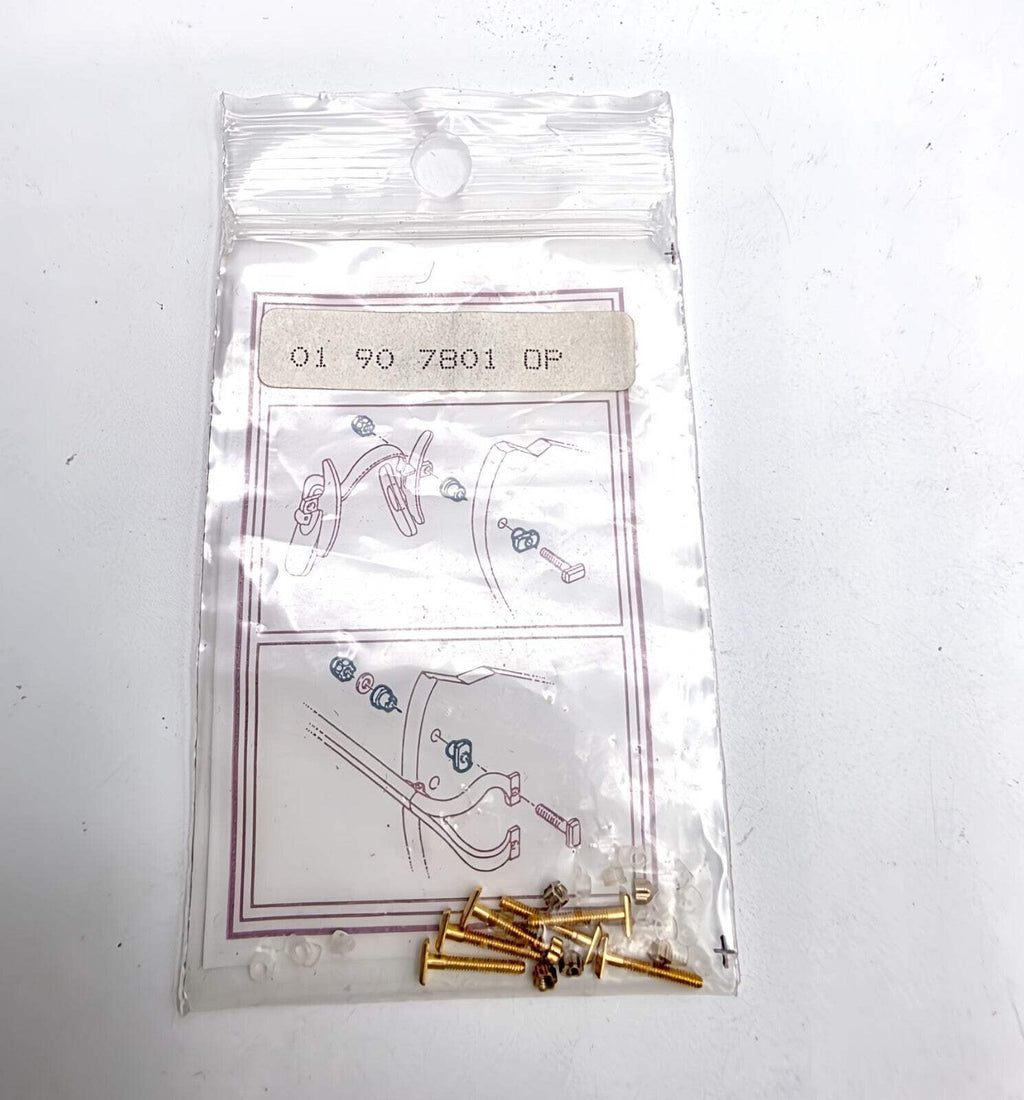 NEW! Auth Curved Rectangle Cartier Screws Full Set - Gold