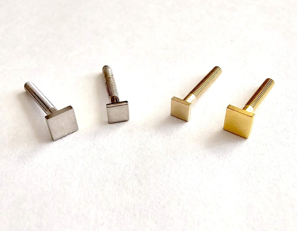 New Authentic Cartier Square Screws Caps Gold Silver Replacement + Free Washers