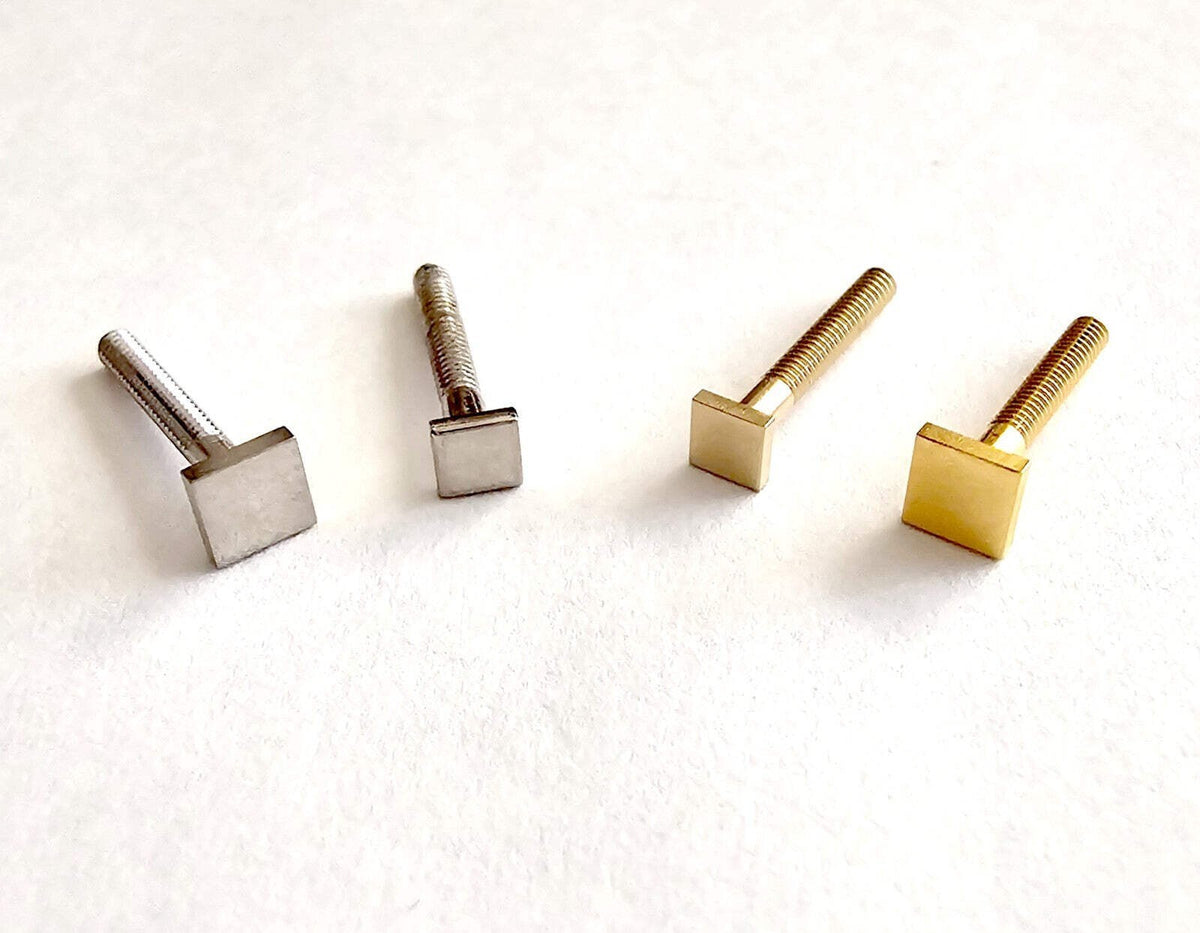 New Authentic Cartier Square Screws Caps Gold Silver Replacement + Free Washers