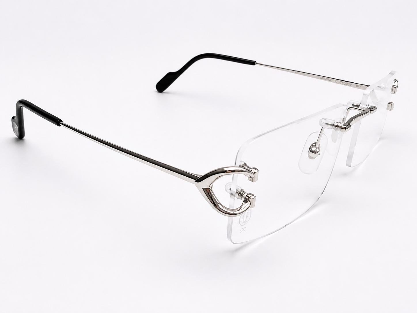 NEW Authentic Cartier CT0344O Silver Geometric Eyeglasses