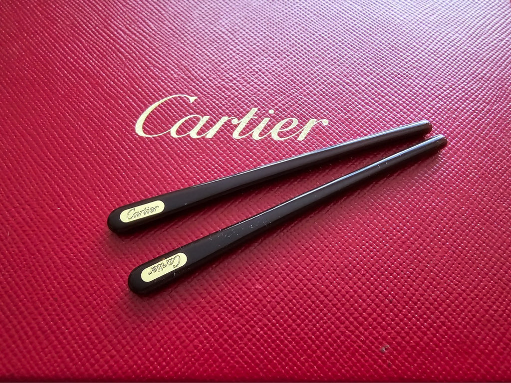 Authentic Cartier Gold/Black Temple Tips Replacement Parts for Cartier Glasses