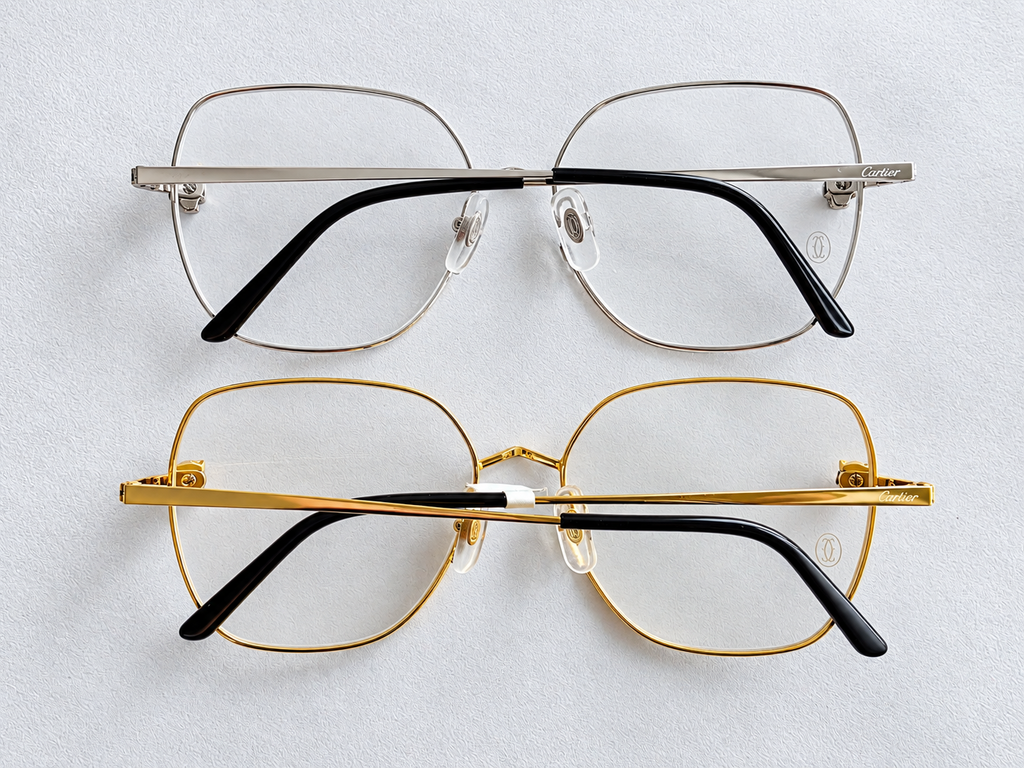 Authentic Panther Gold-Plated Metal Butterfly Eyeglass - Gold/Silver - CT0417O