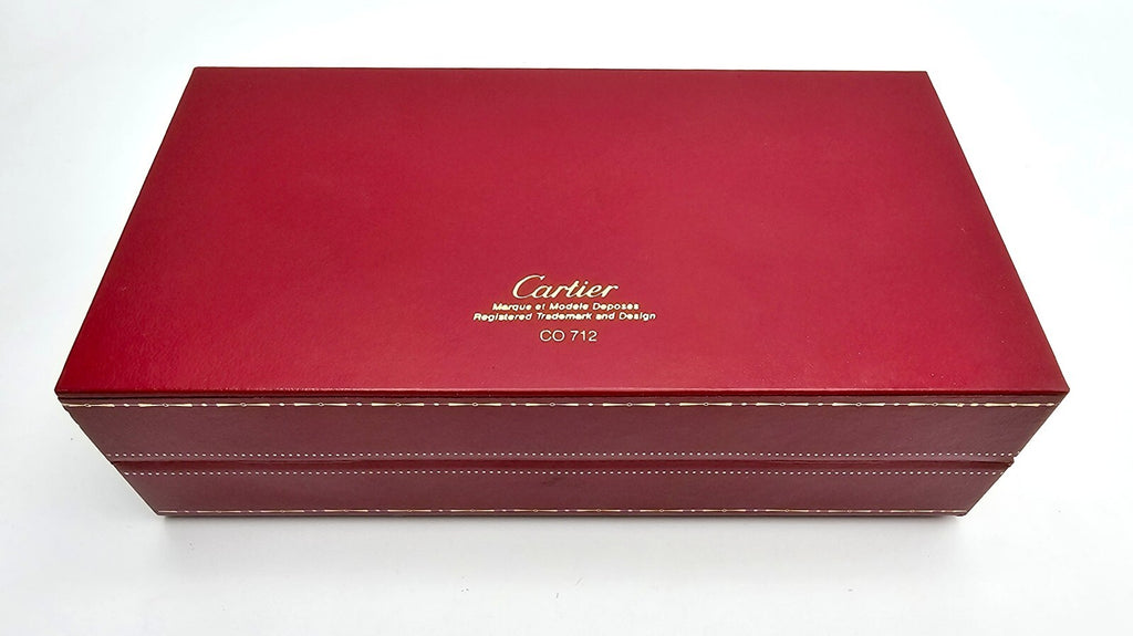 Authentic Cartier Glasses Red Hard Case CO712 6.7"×3.5"×2"