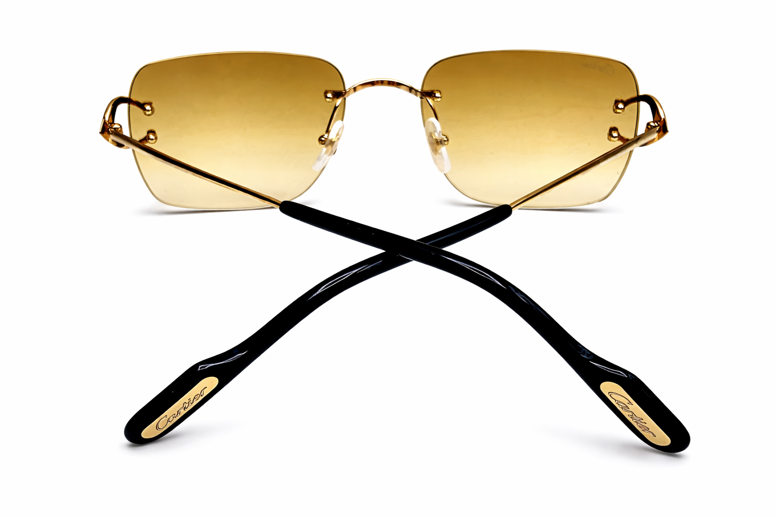 NEW! Authentic Cartier Burgundy/Gold Temple Ends $69 Pair - 70mm