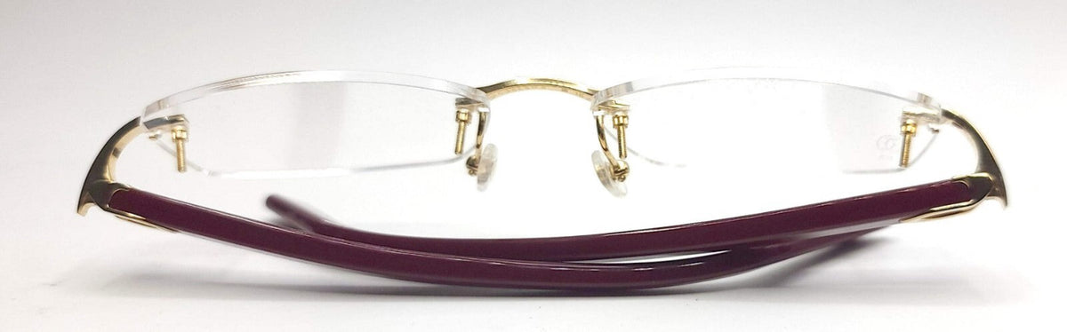 NEW! Cartier Glasses Canazei Burgundy /Gold CT0048O