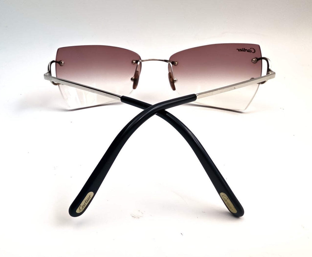 Cartier Piccadilly CT00920 Silver Rimless Sunglasses 55-19-140 France C Decor