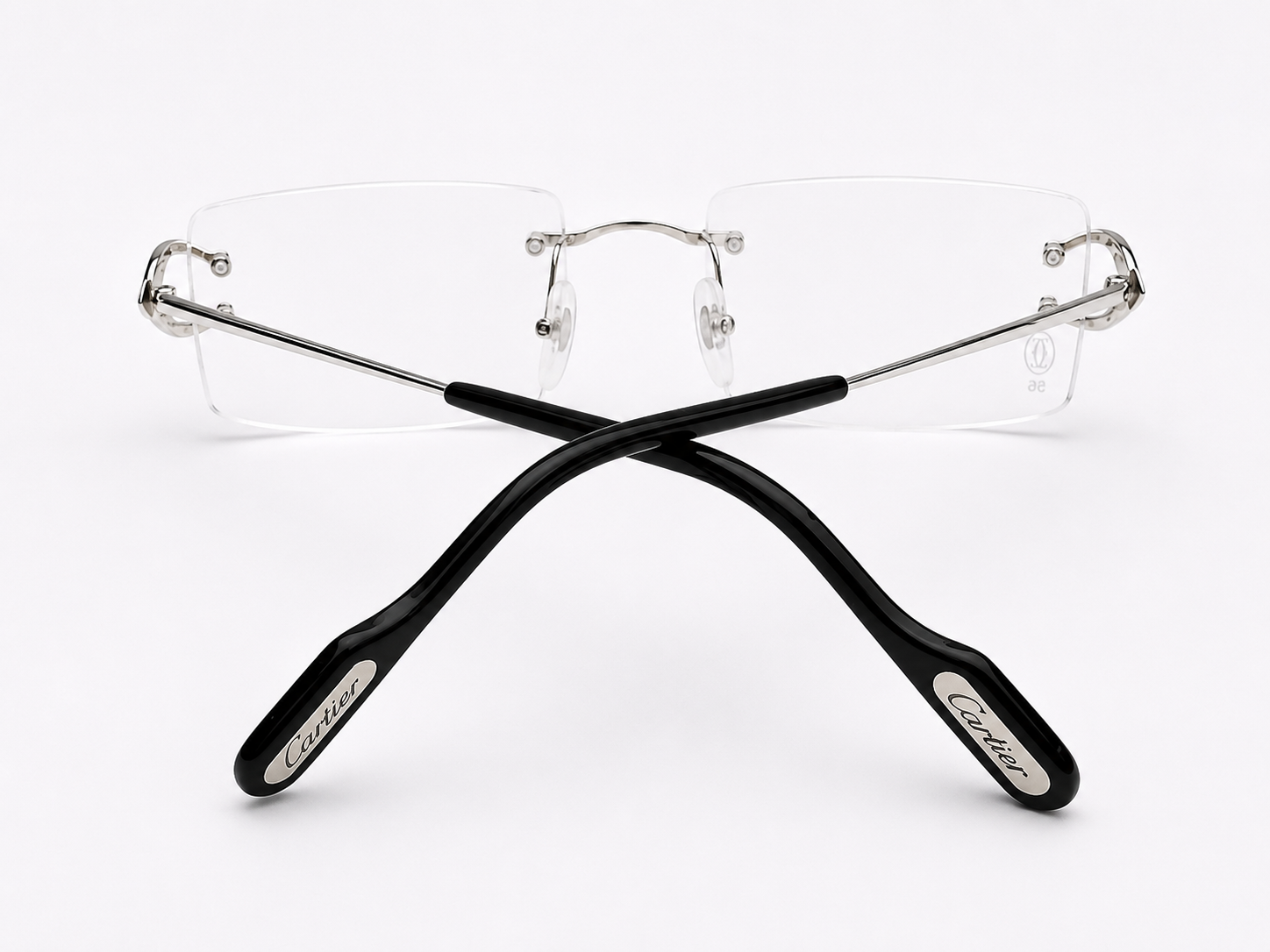 NEW Authentic Cartier CT0344O Silver Geometric Eyeglasses