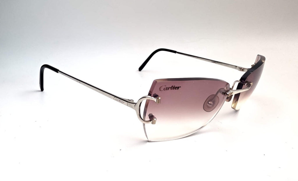 Cartier Piccadilly CT00920 Silver Rimless Sunglasses 55-19-140 France C Decor