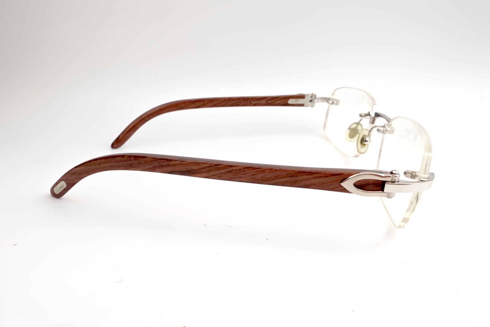Luxury Vintage Cartier Bubinga Wood Eyewear – Authentic – Made in France