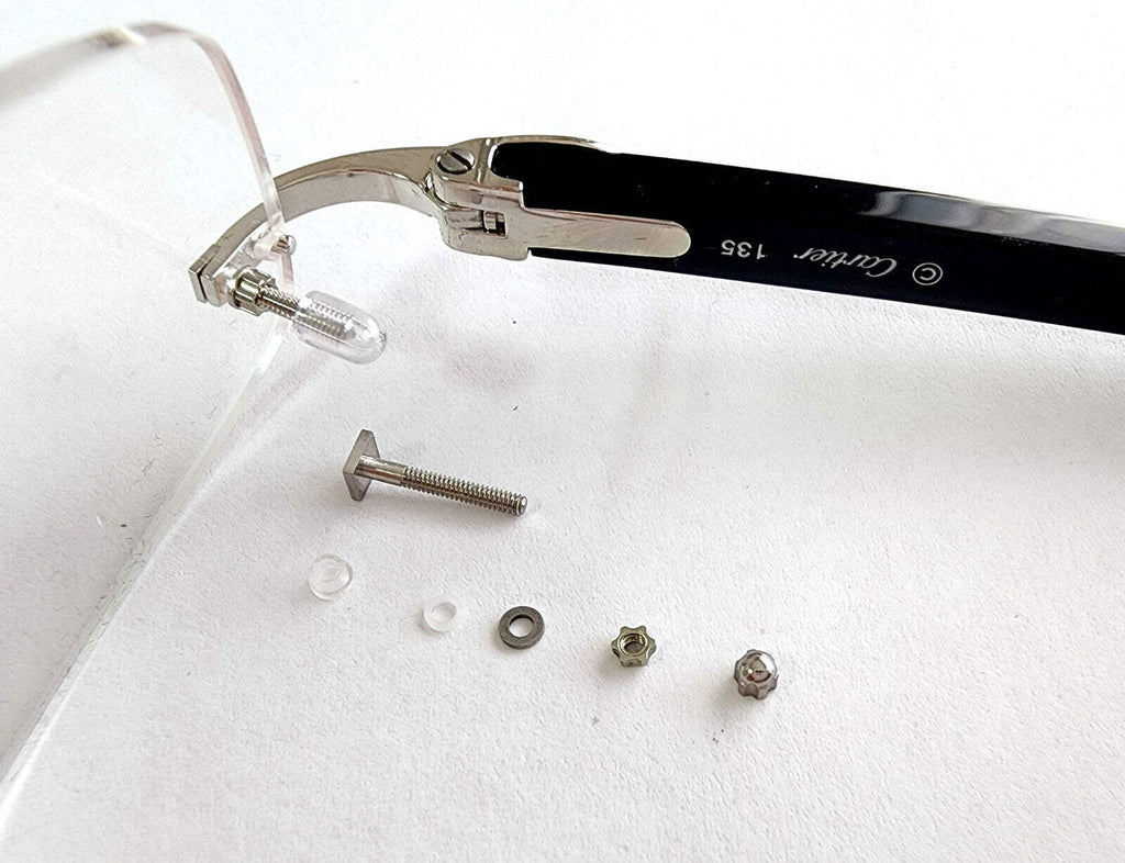 New Auth Cartier Square Screw Gold/Silver