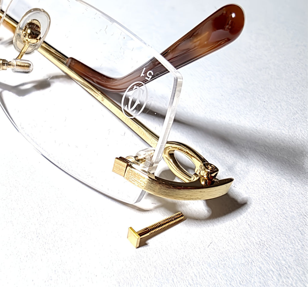 New Auth Cartier Square Screw Gold/Silver
