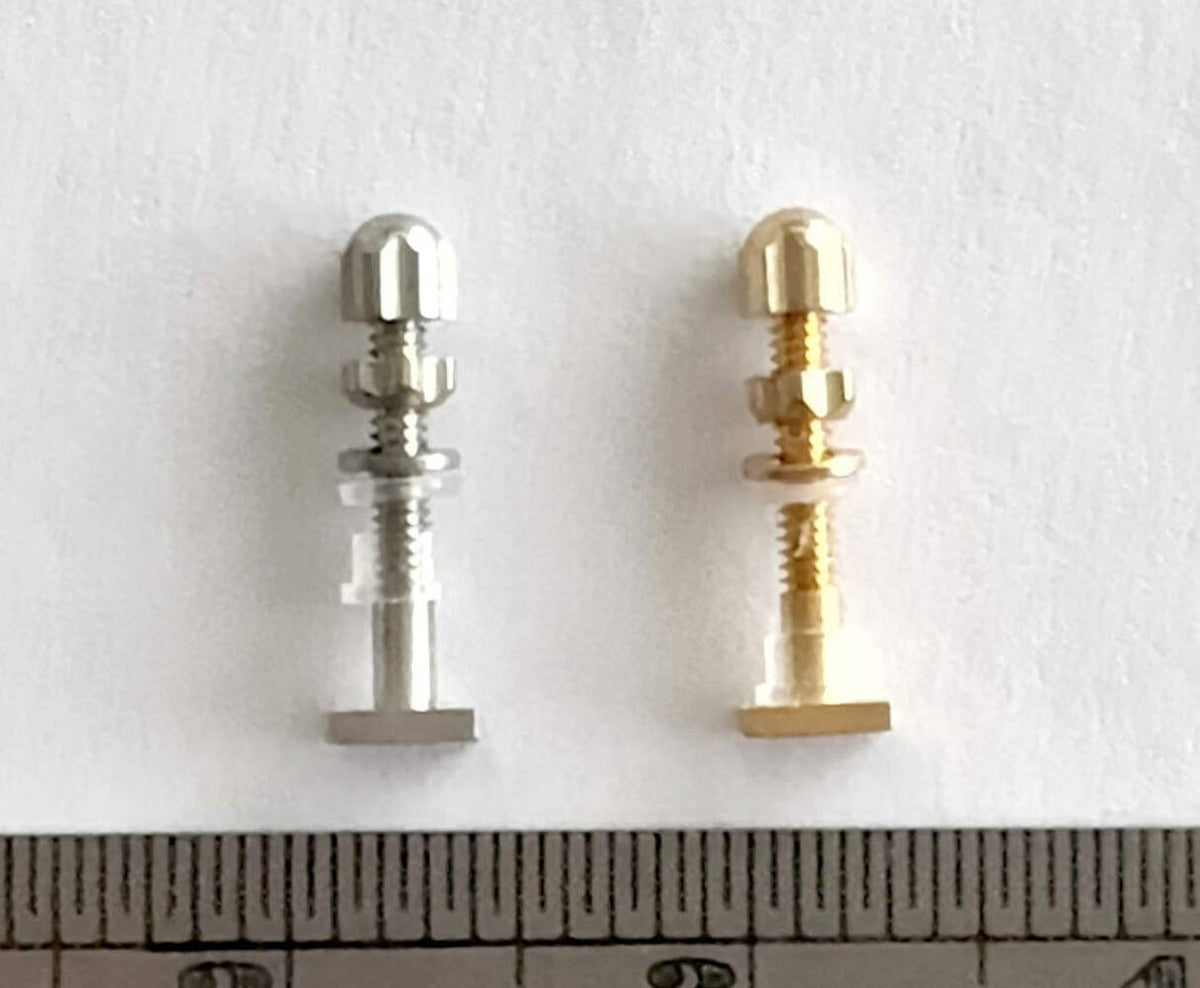 New Auth Cartier Square Screw Gold/Silver