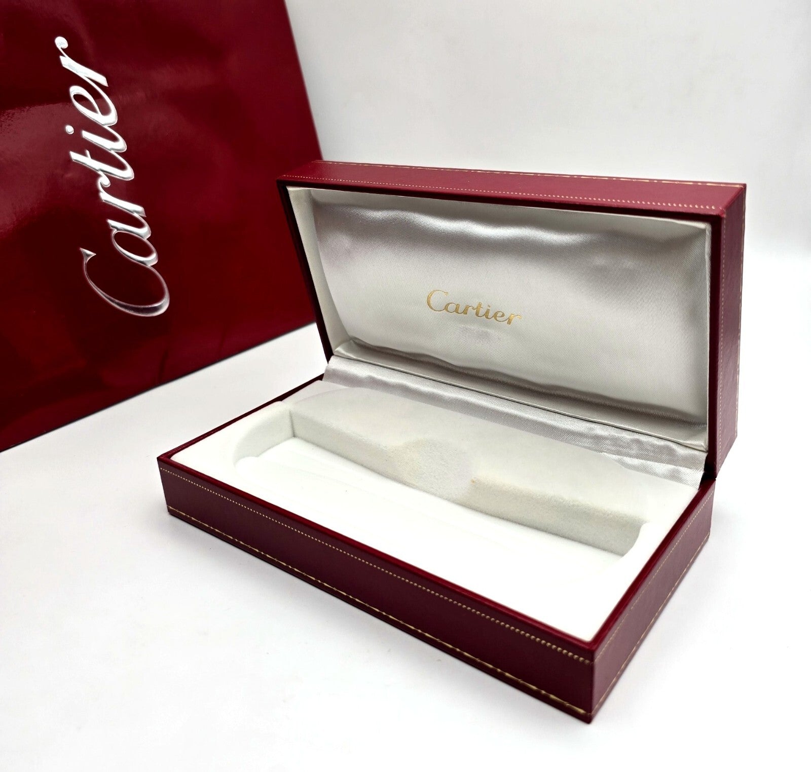 Authentic Cartier Glasses Red Hard Case CO712 6.7"×3.5"×2"