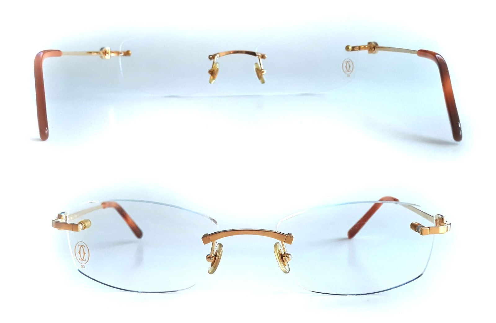 NEW Cartier CT0045O Bolon Gold Rimless Eyeglasses Frame Authentic Luxury