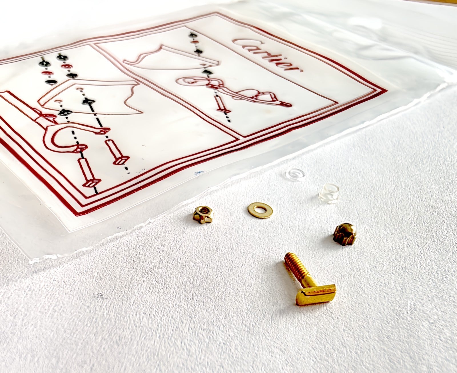 NEW! Curved Rectangle Cartier Screw  1xSet/$39 - Silver/Gold + Free Screwdriver