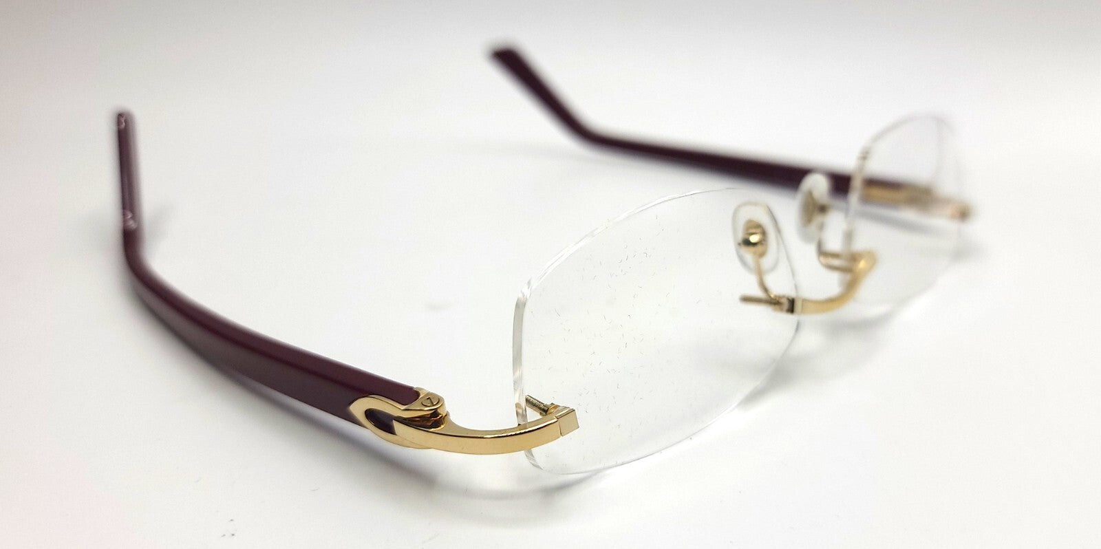 NEW! Cartier Glasses Canazei Burgundy /Gold CT0048O