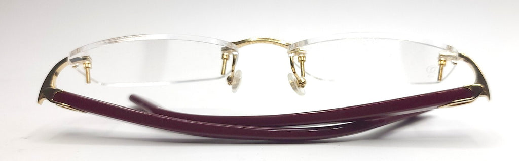 NEW! Cartier Glasses Canazei Burgundy /Gold CT0048O