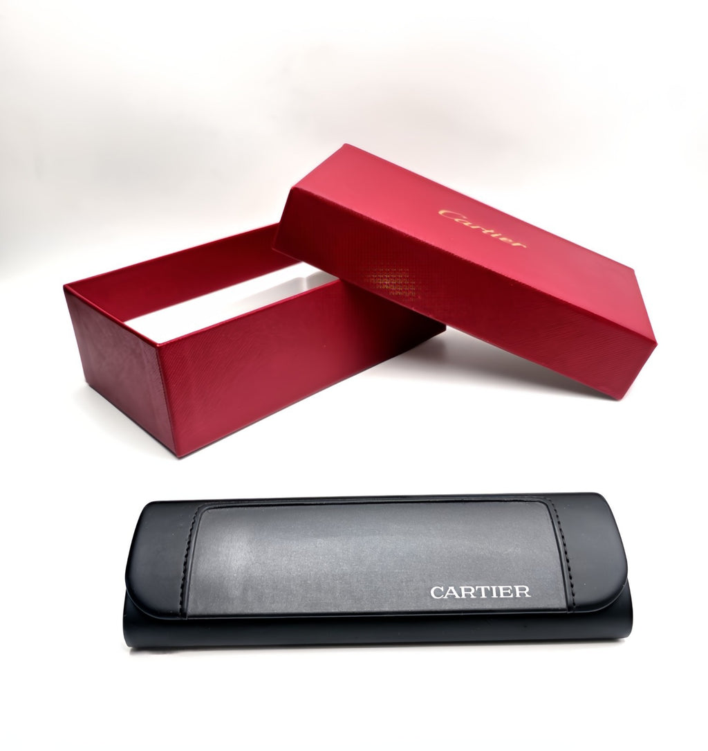 New Authentic Cartier Red Glasses Sunglasses Box Case Small