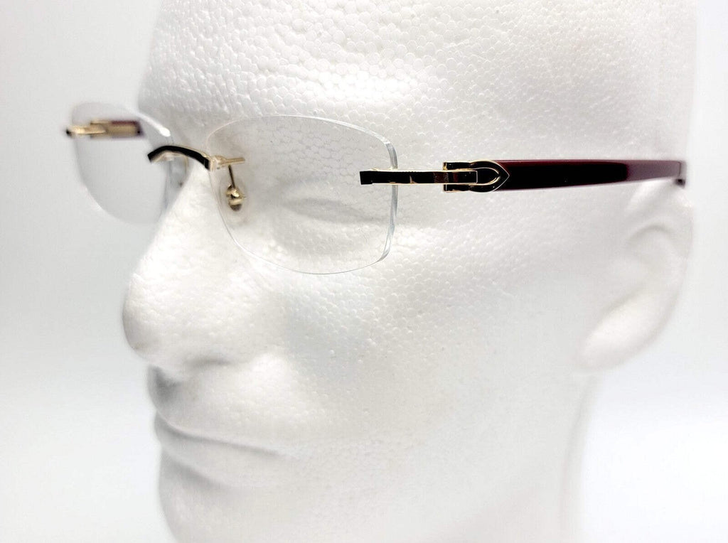 NEW! Cartier Glasses Canazei Burgundy /Gold CT0048O