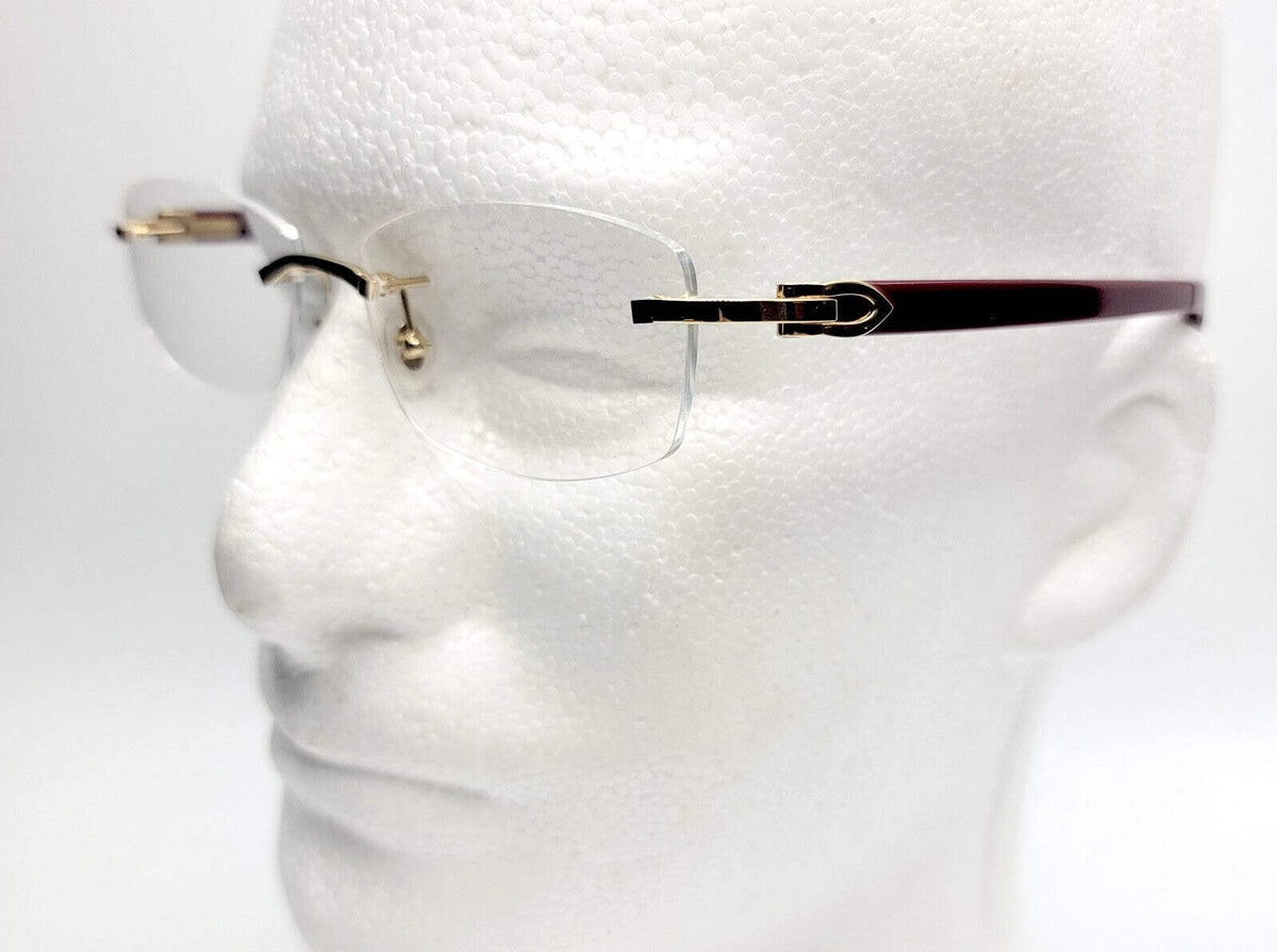 NEW! Cartier Glasses Canazei Burgundy /Gold CT0048O