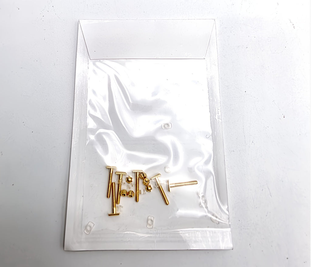 NEW! Auth Curved Rectangle Cartier Screws Full Set - Gold