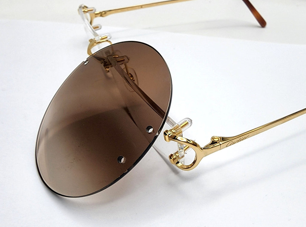 Authentic Cartier Rimless Replacement Lenses Signed Made in France