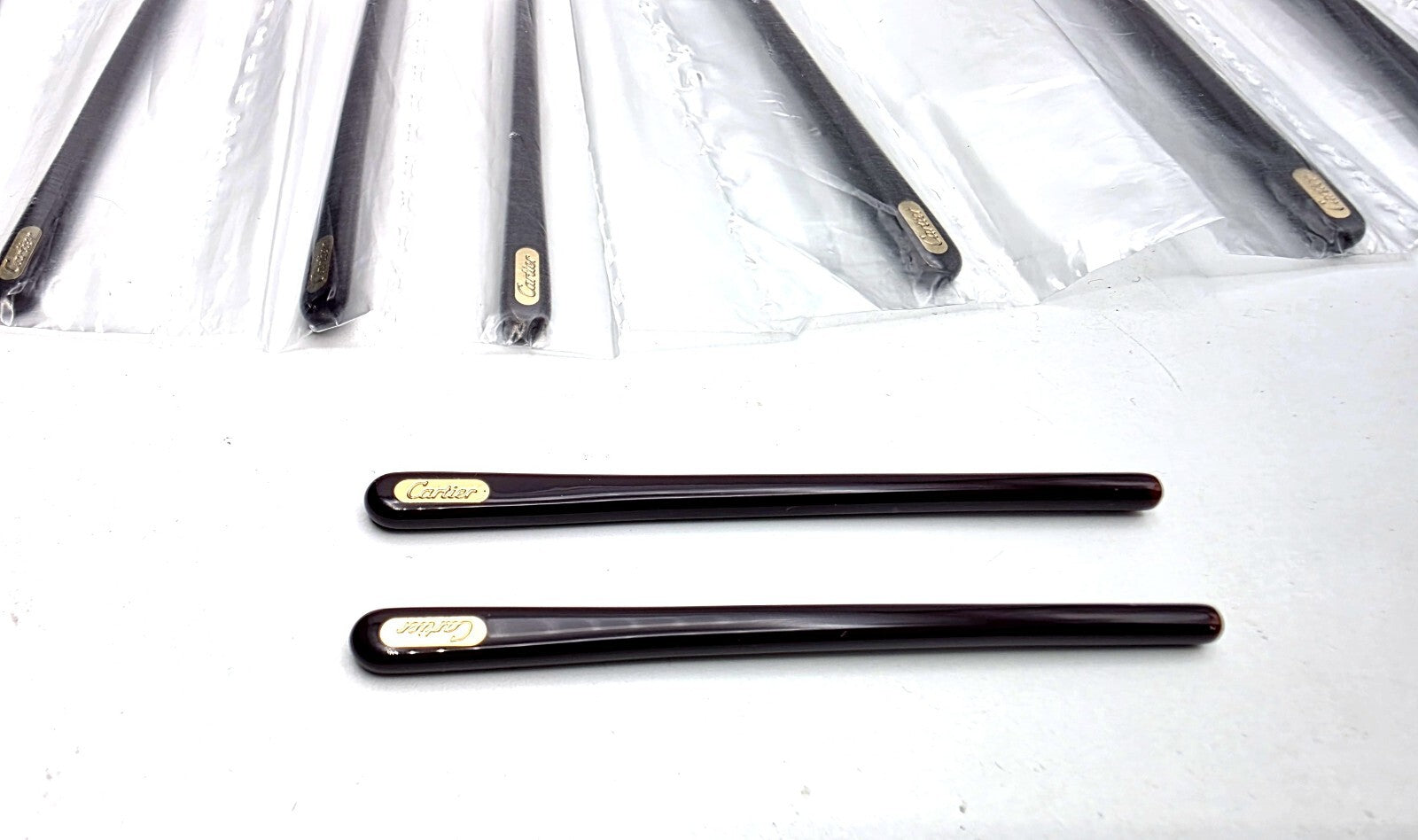 NEW! Cartier Temple Tips Burgundy Gold Replacement Parts - $49 / Pair (2 Pieces)