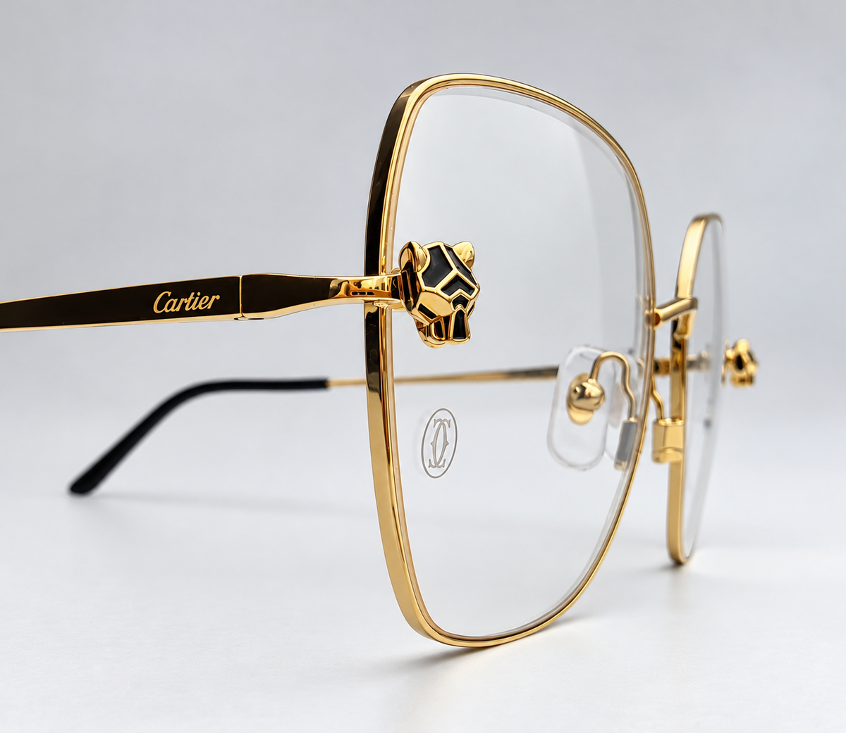 Authentic Panther Gold-Plated Metal Butterfly Eyeglass - Gold/Silver - CT0417O