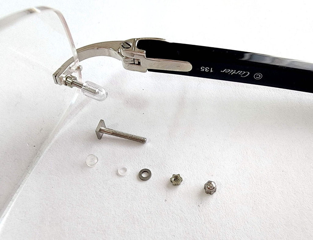 NEW! Curved Rectangle Cartier Screw 1xSet/$39 - Silver/Gold + Free Screwdriver