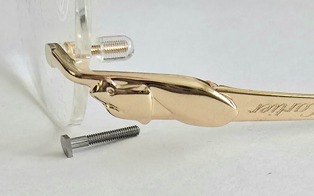 New Authentic Cartier Arch Shape Screw Gold Silver + Free Caps/ Washers