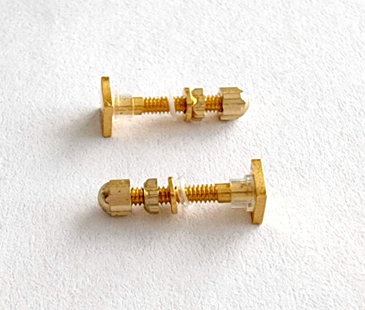 New Auth Cartier Square Screw Gold/Silver