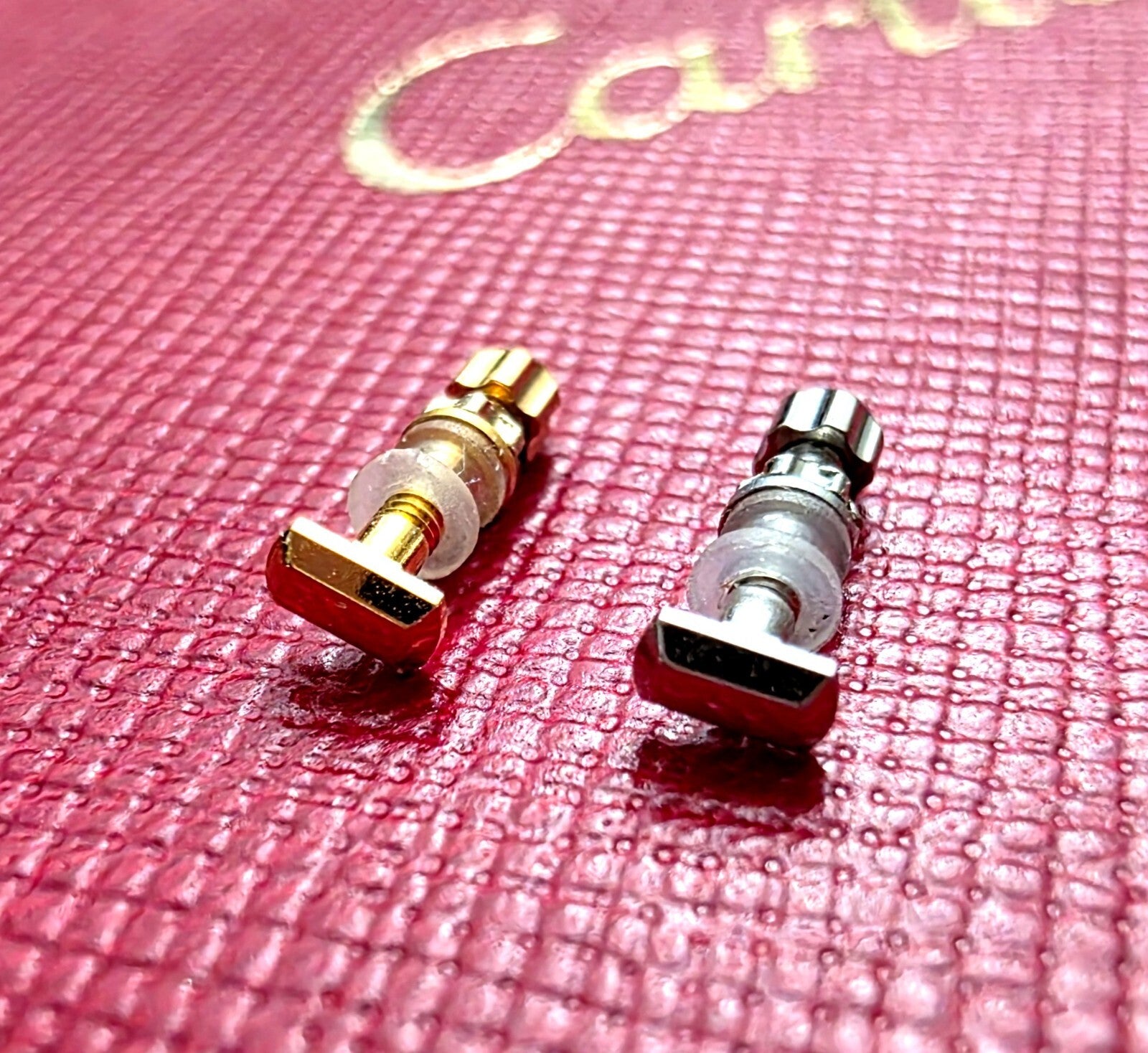 NEW! Curved Rectangle Cartier Screw  1xSet/$39 - Silver/Gold + Free Screwdriver