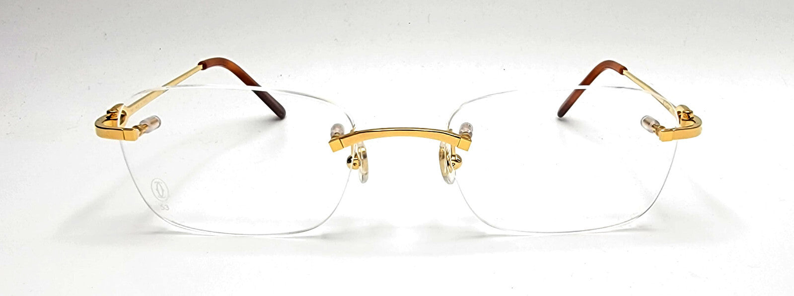 Authentic Cartier Square Screw Caps Gold w/ Washers for Eyeglasses Small
