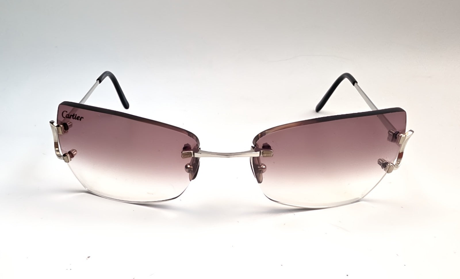 Cartier Piccadilly CT00920 Silver Rimless Sunglasses 55-19-140 France C Decor