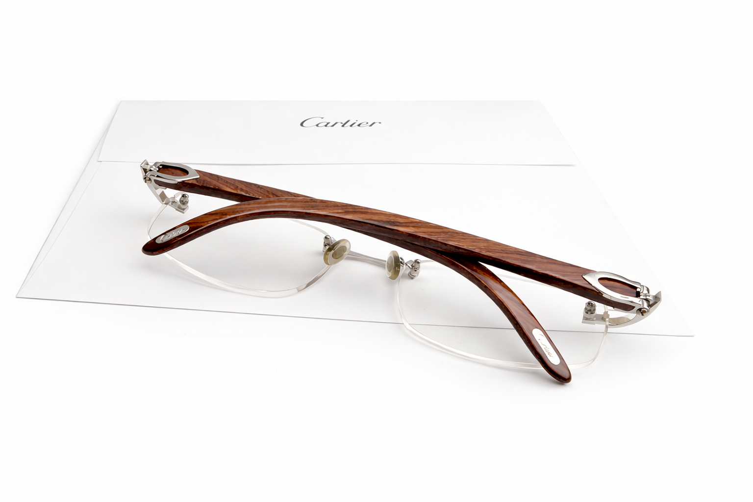 Luxury Vintage Cartier Bubinga Wood Eyewear – Authentic – Made in France