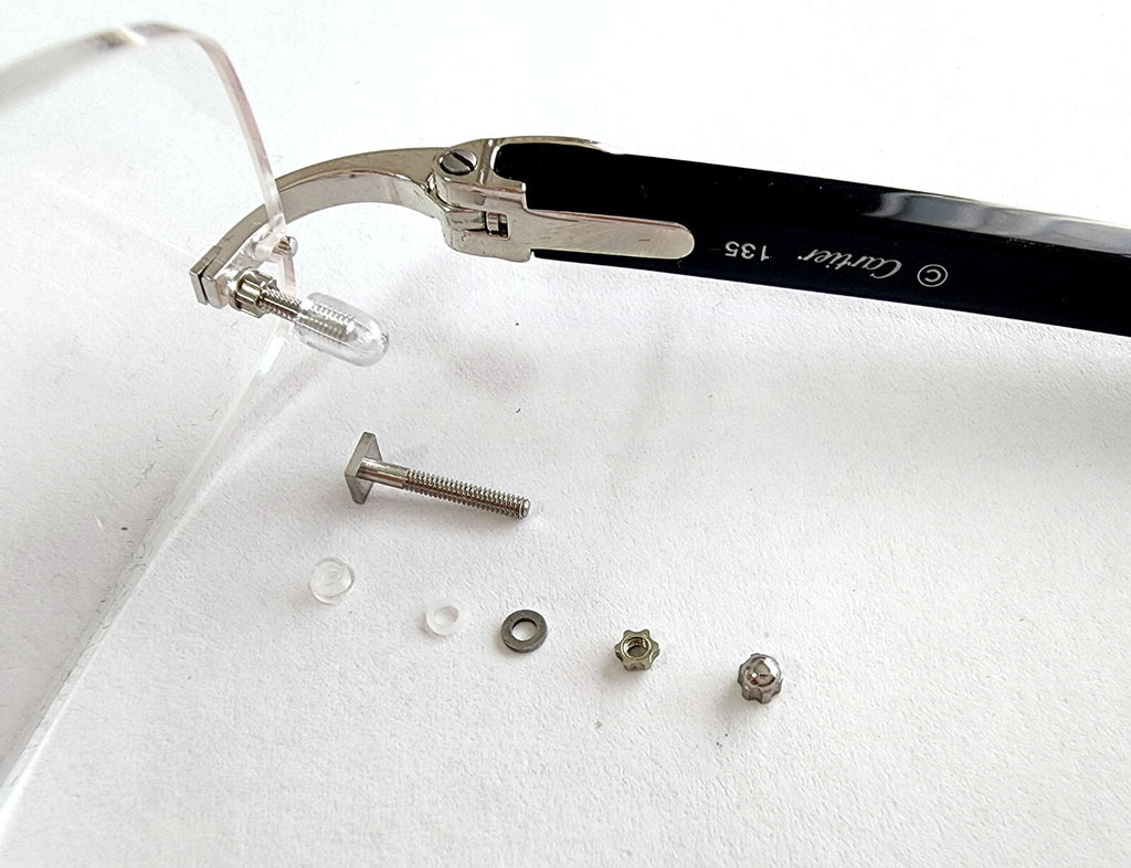 New Auth Cartier Square Screw Gold/Silver