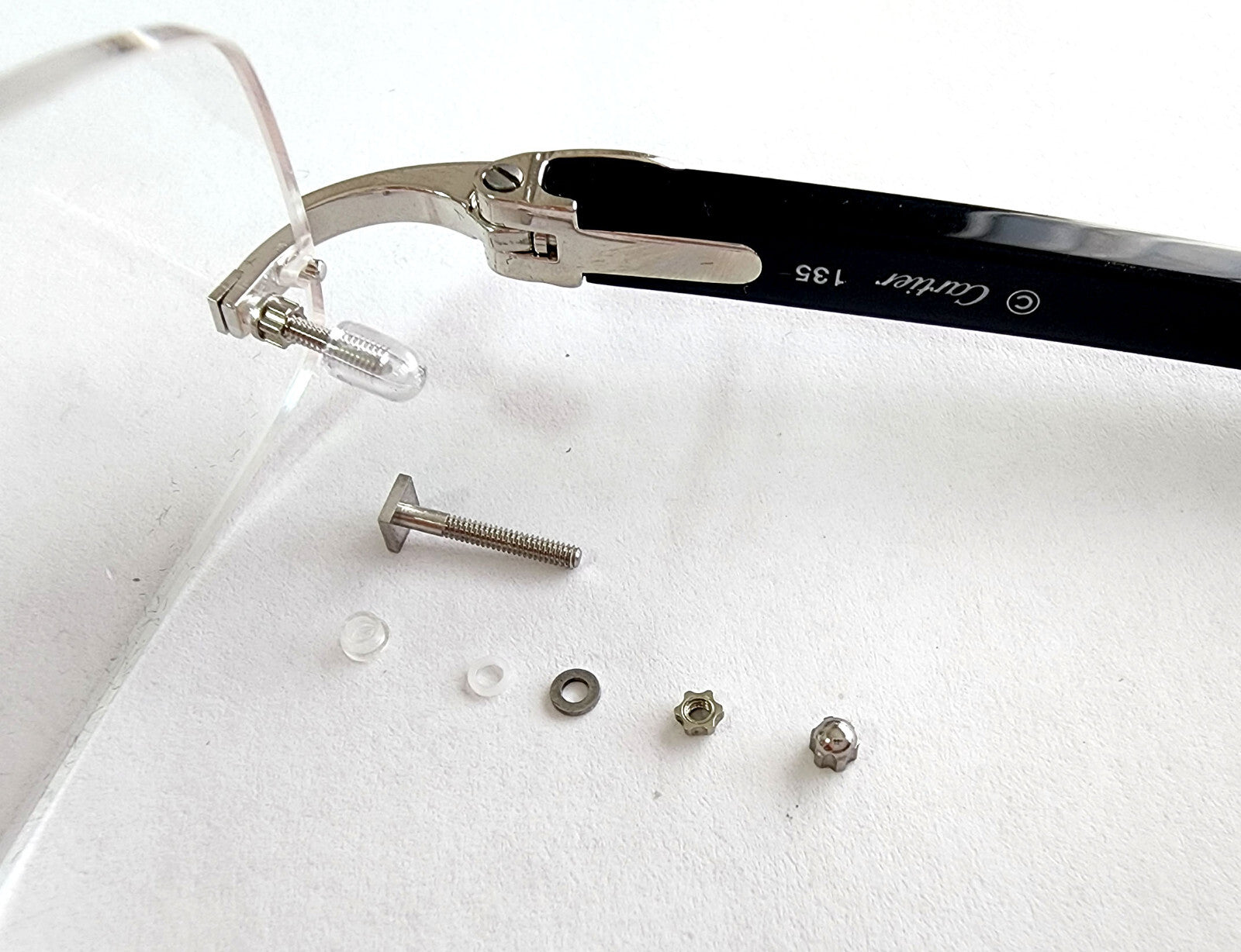 New Auth Cartier Square Screw Gold/Silver