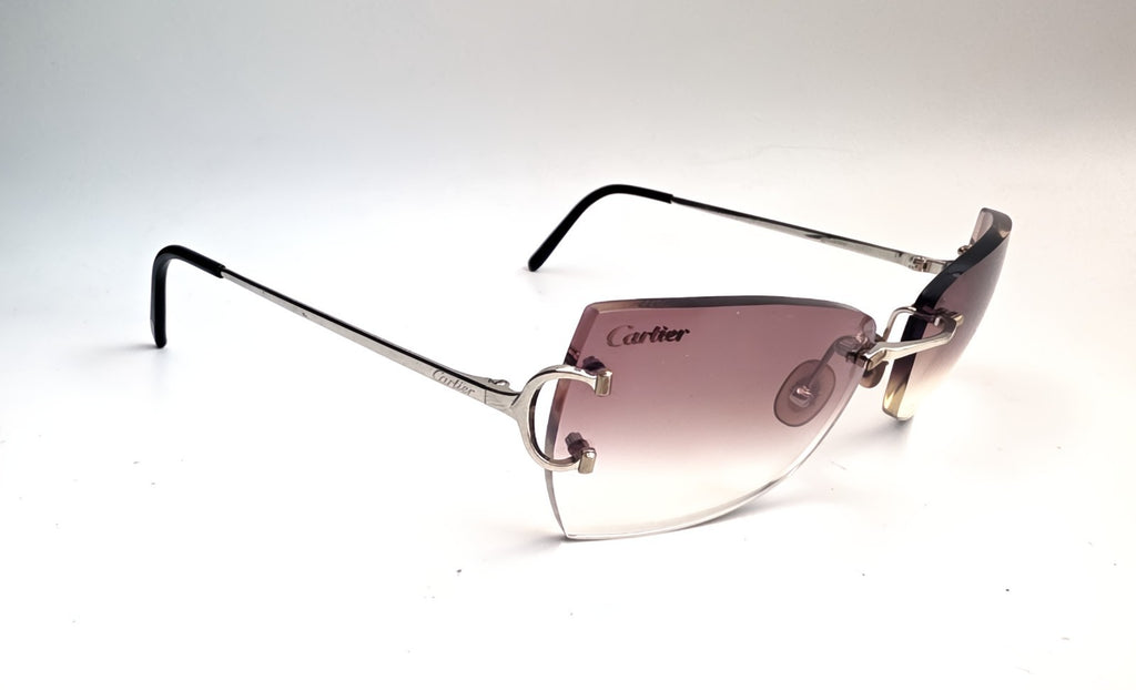 Cartier Piccadilly CT00920 Silver Rimless Sunglasses 55-19-140 France C Decor