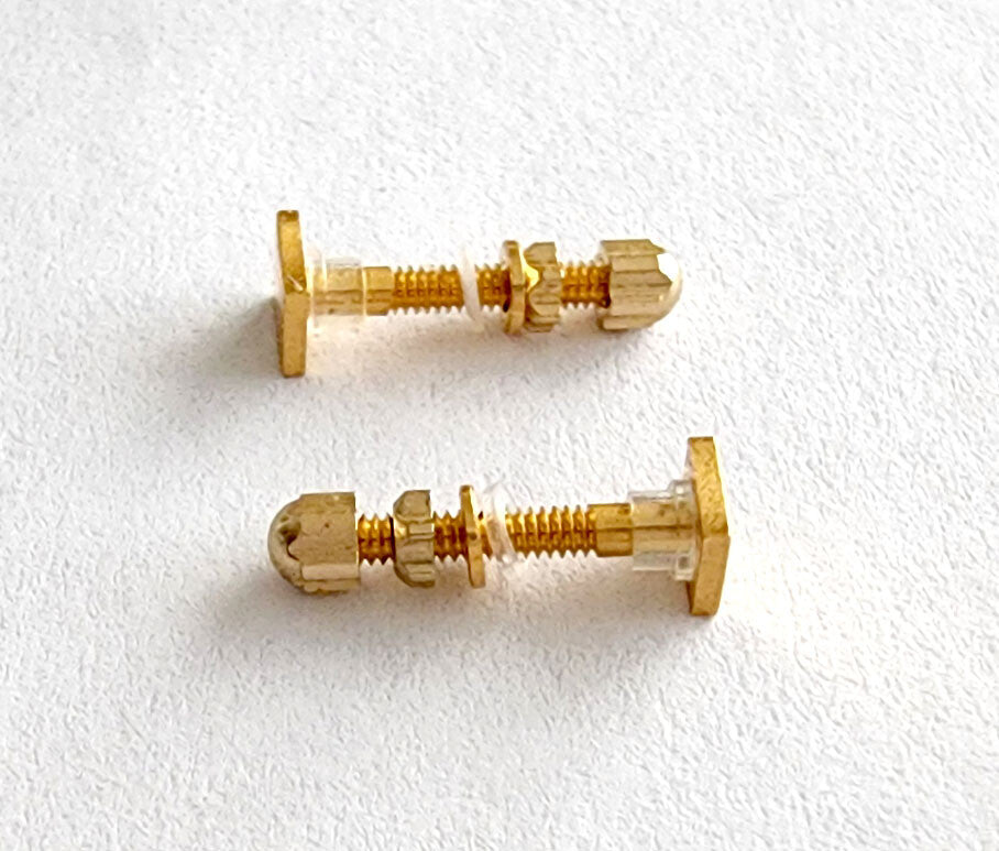 New Auth Cartier Square Screw Gold/Silver