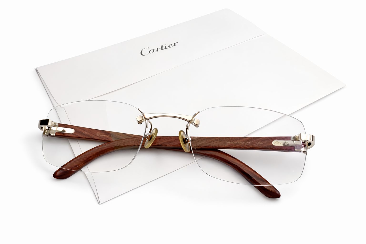 Luxury Vintage Cartier Bubinga Wood Eyewear – Authentic – Made in France