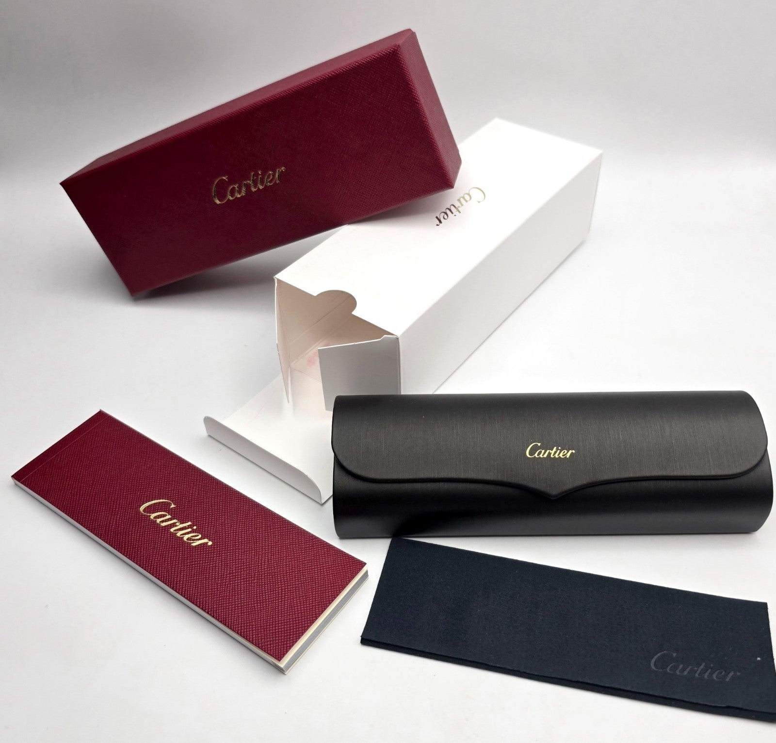 Authentic Cartier Glasses Packaging Set Medium Box Case Cloth Certificate